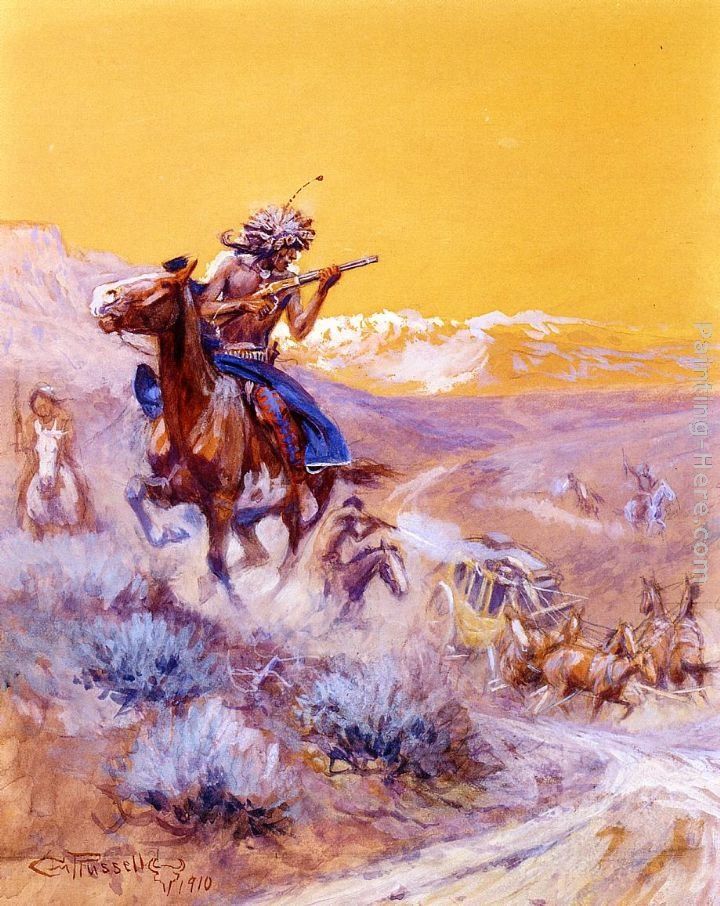 Charles Marion Russell Indian Attack